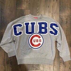 Mitchell & Ness Gray Cubs Logo Sweatshirt